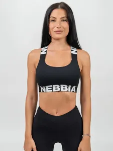Nebbia Medium-Support Criss Cross Sports Bra Iconic Black L Fitness Underwear