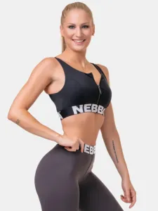 Nebbia Smart Zip Front Sports Bra Black M Fitness Underwear