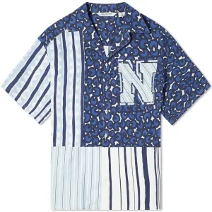 Neil Barrett Men's Panelled Shirt Blue L