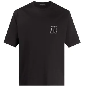 Neil Barrett Men's Applique Patch T-shirt Black Large