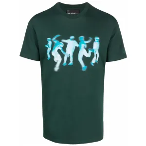 Neil Barrett Mens Blurred Dancer T-shirt Green L