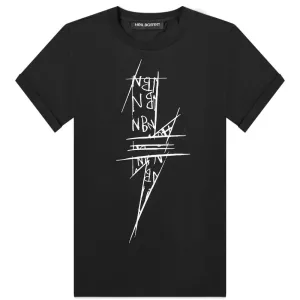 Neil Barrett Men's Graphic Lighting Print T-shirt Black M #1576332