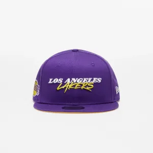 New Era Los Angeles Lakers Script Logo Purple 9FIFTY Snapback Cap Purple #138386