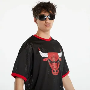 New Era Chicago Bulls NBA Team Logo Mesh Oversized T-Shirt Black/ Front Door Red #1392681