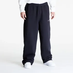 Nike Solo Swoosh Men's Open-Hem Brushed-Back Fleece Pants Black/ White #1810213