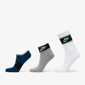 Nike Everyday Essentials Multi-Height Socks 3-Pack White/ Grey/ Blue #1162143