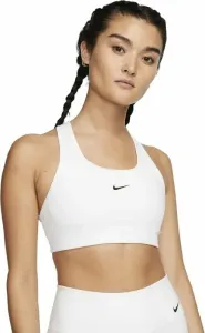 Nike Dri-Fit Swoosh Womens Medium-Support 1-Piece Pad Sports Bra White/Black L Fitness Underwear