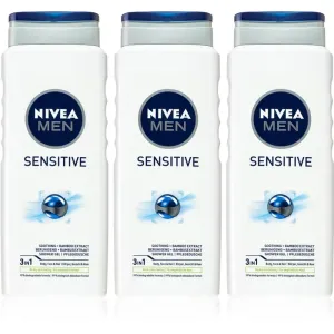 Nivea Men Sensitive shower gel for men 3 x 500 ml (economy pack) #997664