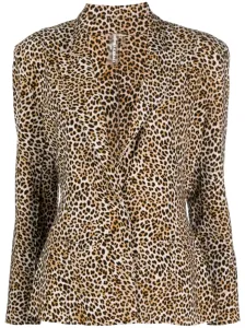 NORMA KAMALI - Leopard Print Single-breasted Jacket