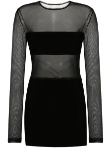 NORMA KAMALI - Semi-sheer Panels Short Dress #1782187
