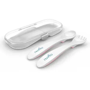 Nuvita Spoon and fork set cutlery in a box Pastel pink 2 pc