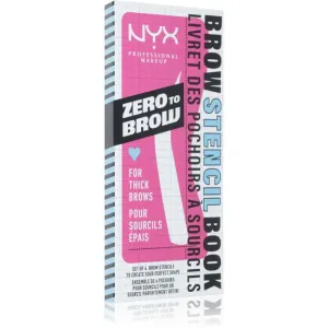 NYX Professional Makeup Zero To Brow Stencil Book stencils for eyebrows 02 Thick 4 pc