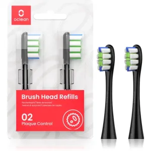 Oclean Brush Head Plaque Control toothbrush replacement heads Black 2 pc