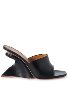 OFF-WHITE - Leather Wedge Mules #1832244