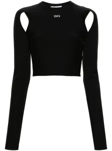 OFF-WHITE - Cut-out Long Sleeve Cropped Top #1815739