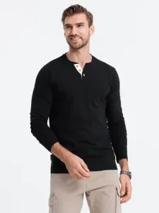 Ombre Clothing Henley T-shirt Black