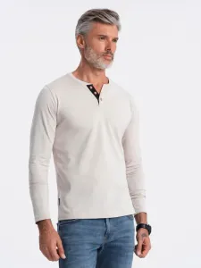 Ombre Clothing Henley T-shirt Grey