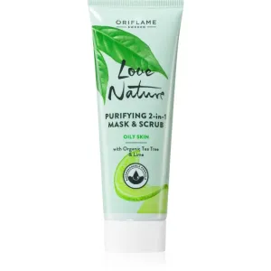 Oriflame Love Nature Organic Tea Tree & Lime cleansing mask and scrub for oily skin 75 ml