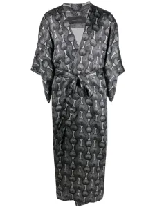 OZWALD BOATENG - Printed Silk Long Kimono