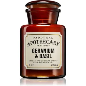 Paddywax Apothecary Geranium & Basil scented candle 226 g