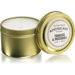 Paddywax Apothecary Tobacco & Patchouli scented candle in a tin 56 g