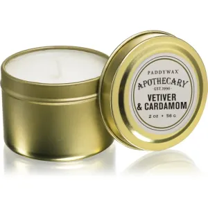 Paddywax Apothecary Vetiver & Cardamom scented candle in a tin 56 g