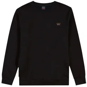 Paul & Shark Boy's Small Patch Logo Sweatshirt Black Grey 8Y