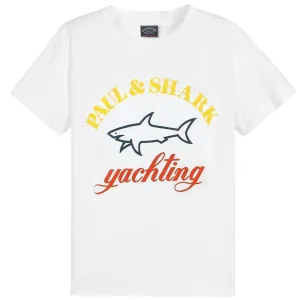 Paul & Shark Boy's Yachting Logo Print T-shirt White 10Y
