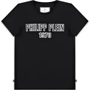 Philipp Plein Boy's Logo T-shirt Black 14Y