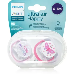 Philips Avent Soother Ultra Air Happy 0 - 6 m dummy Girl 2 pc