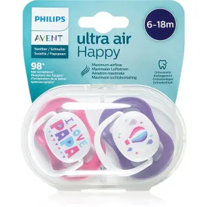 Philips Avent Soother Ultra Air Happy 6 - 18 m dummy Girl Balloons 2 pc