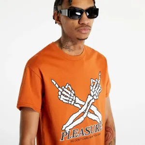 PLEASURES Don't Care T-Shirt Texas Orange #1244538