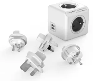 PowerCube ReWirable USB + Travel Plugs Grey 150 cm Gray