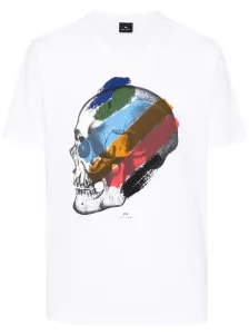PS PAUL SMITH - Skull Stripe Print Cotton T-shirt #1763310