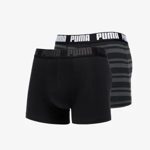 Puma 2 Pack Heritage Stripe Boxers Black #1332897