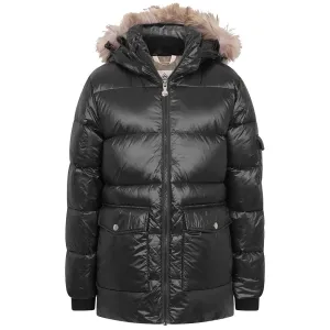 Pyrenex Girl Authentic Shiny Fur Jacket Black 14Y