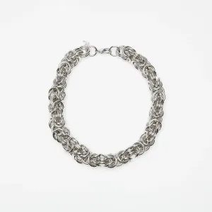 RAF SIMONS Cluster Chain Necklace Silver