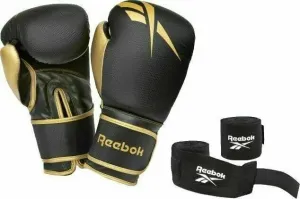 Reebok Boxing Gloves & Wraps Set Gold/Black 12oz