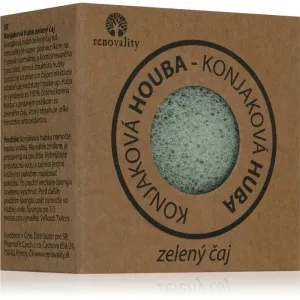 Renovality Konjac mushroom green tea cleansing puff for normal and combination skin 7x4 cm