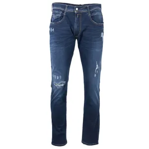 Replay Mens Broken And Repaired Jeans Blue 34 32