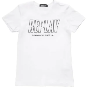 Replay Boys Logo T-shirt White, 4Y / WHITE