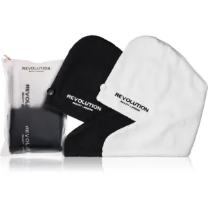 Revolution Haircare Microfibre Hair Wraps towel for hair shade Black/White 2 pc