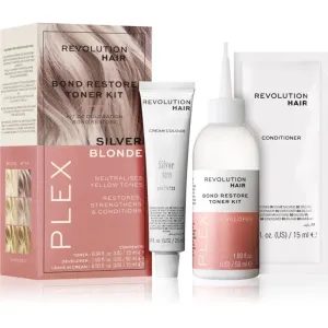 Revolution Haircare Plex Bond Restore Kit set for hair colour enhancement shade Silver Blonde