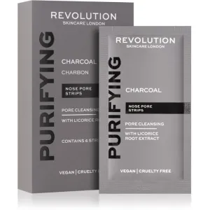 Revolution Skincare Purifying Charcoal nose pore strips for blackheads with activated charcoal 6 pc