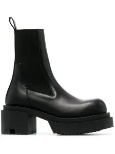 RICK OWENS - Beatle Bogun Leather Heel Ankle Boots