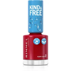 Rimmel Kind & Free nail polish shade 156 Poppy Pop Red 8 ml