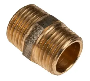 RS PRO Bronze 1/2 in BSPT Male x 1/2 in BSPT Male Straight Nipple Threaded Fitting