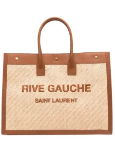 SAINT LAURENT - Rive Gauche Raffia Shopping Bag