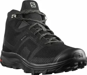 Salomon Mens Outdoor Shoes Outline Prism Mid GTX Black/Black/Castor Gray 41 1/3