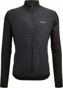 Santini Colore Puro Long Sleeve Thermal Jersey Jacket Nero L